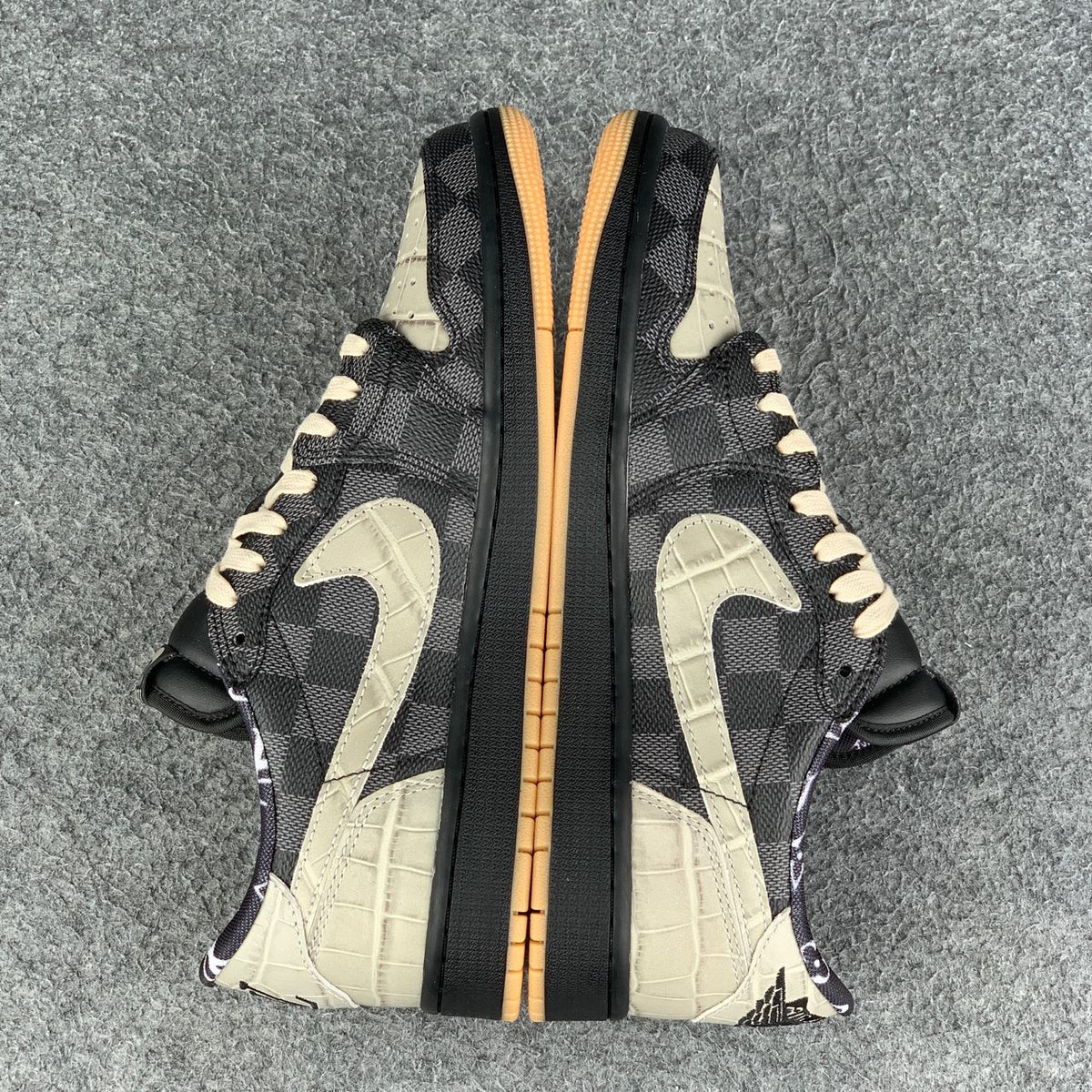Custom Air Jordan 1 Low LV OG “Crocodile/Shadow”