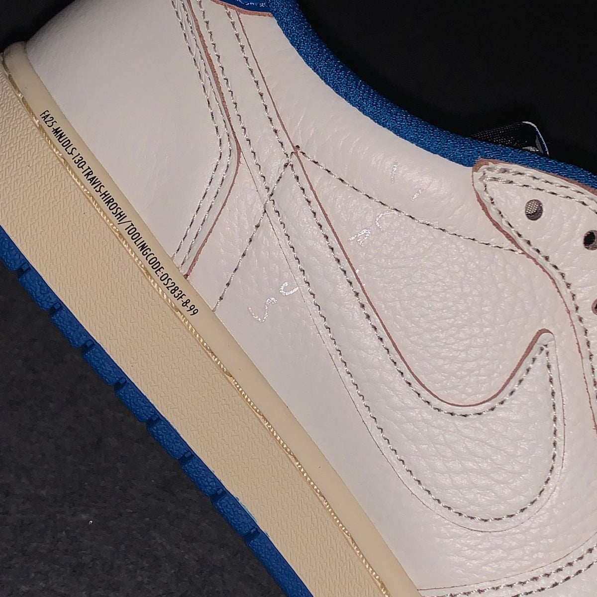 Fragment Design x Travis Scott x Air Jordan 1 Retro Low OG SP 'Sail Military Blue'