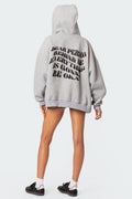Everything'S Ok Zip Up Oversized Hoodie