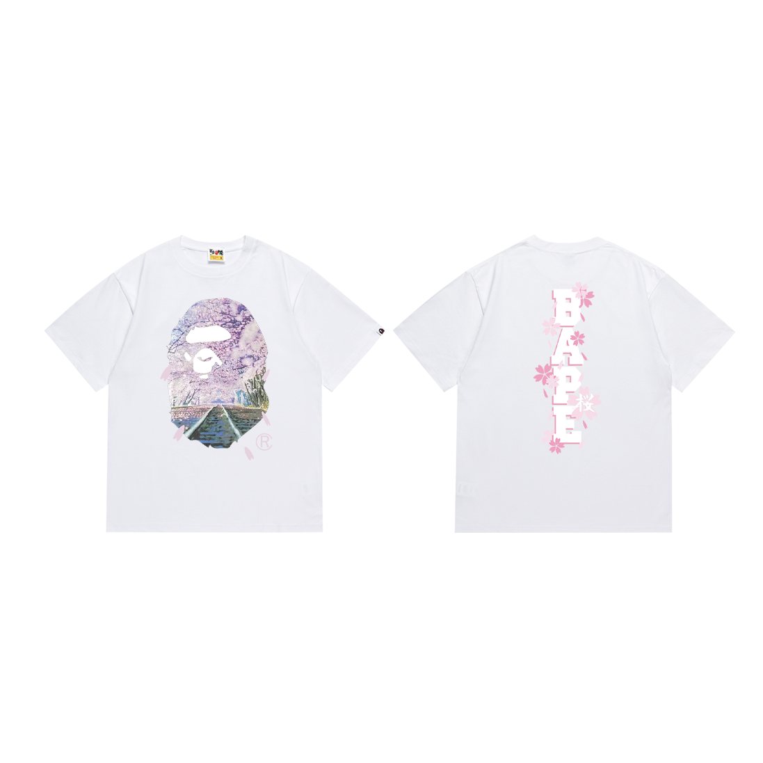 BAPE Ape Head Cherry Blossom Graphic T-Shirt