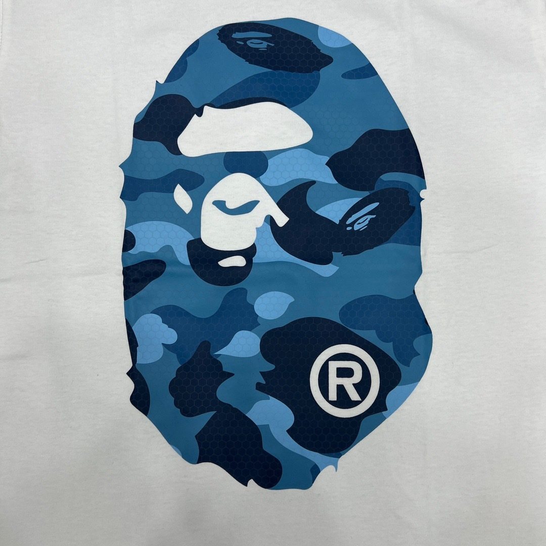BAPE Blue Camo Ape Head Graphic T-Shirt