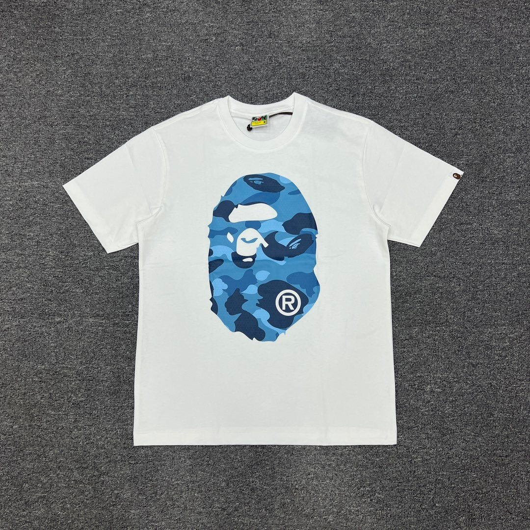 BAPE Blue Camo Ape Head Graphic T-Shirt