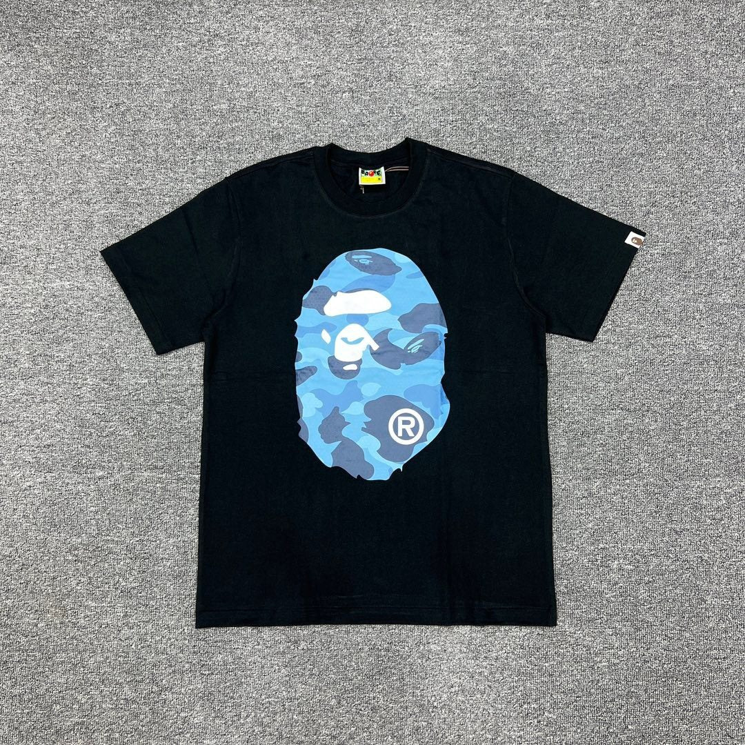 BAPE Blue Camo Ape Head Graphic T-Shirt