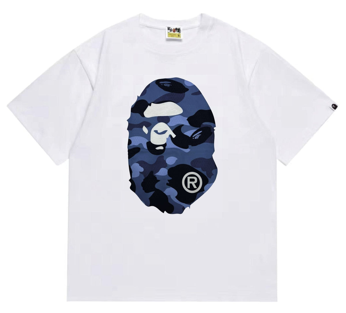 BAPE Blue Camo Ape Head Graphic T-Shirt