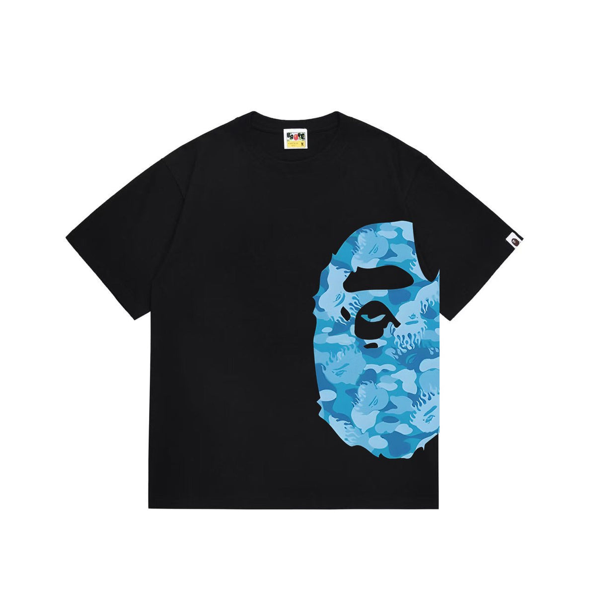 BAPE Blue Ape-Head Side Graphic T-Shirt