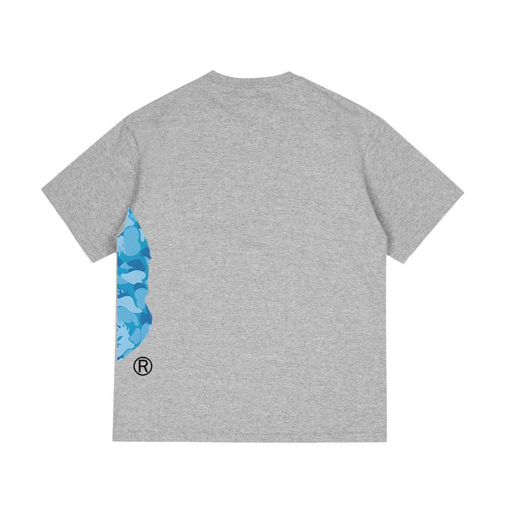 BAPE Blue Camo Ape-Head Side Graphic T-Shirt