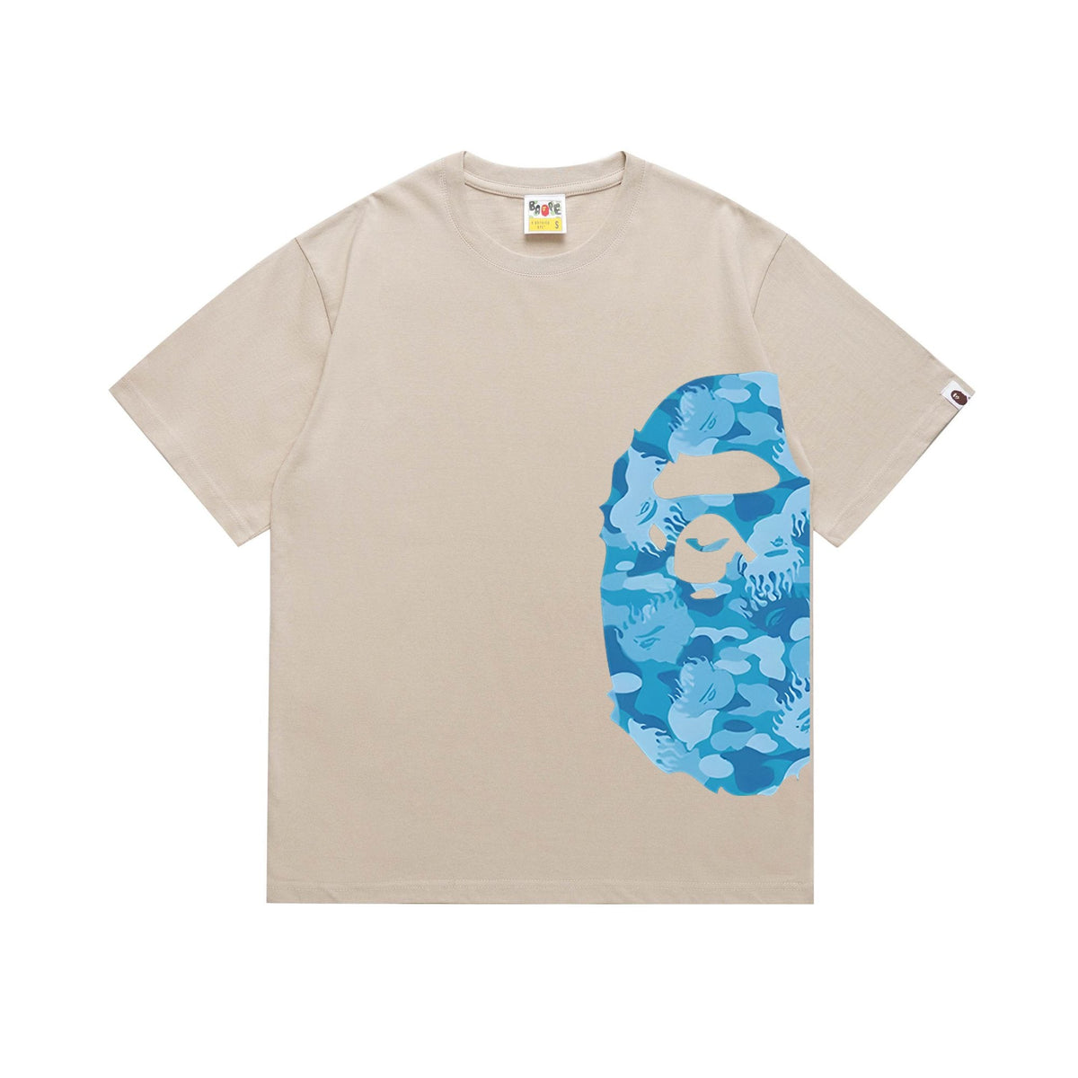 BAPE Blue Camo Ape-Head Side Graphic T-Shirt
