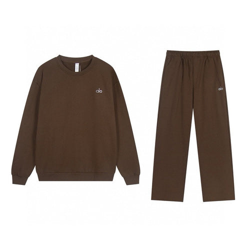 alo Small Logo Crewneck Sweatshirt & Sweatpants Matching Set