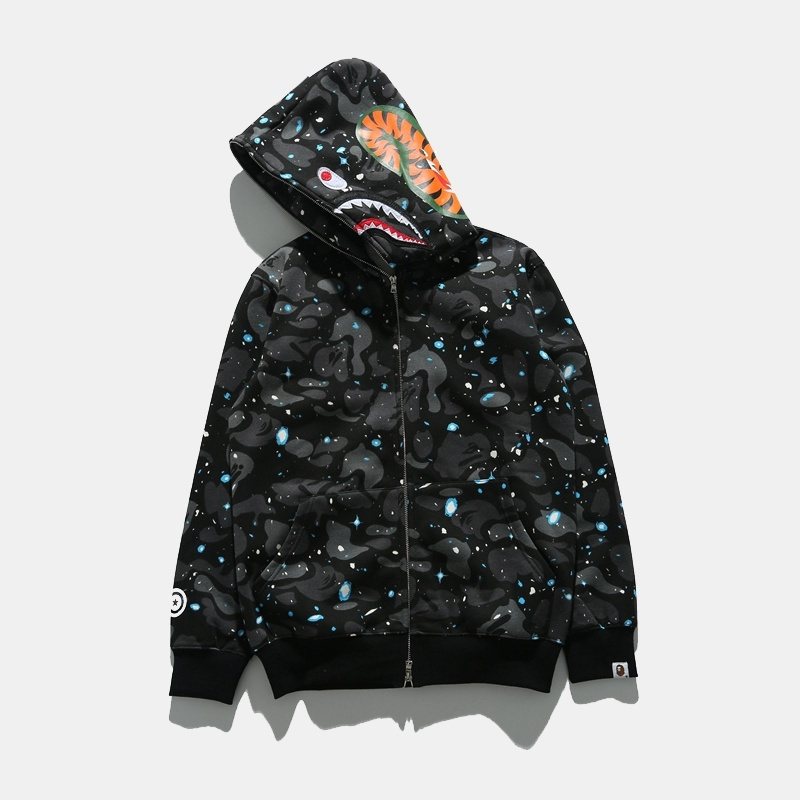 BAPE Black/Blue Tiger Shark Camo Zip Hoodie