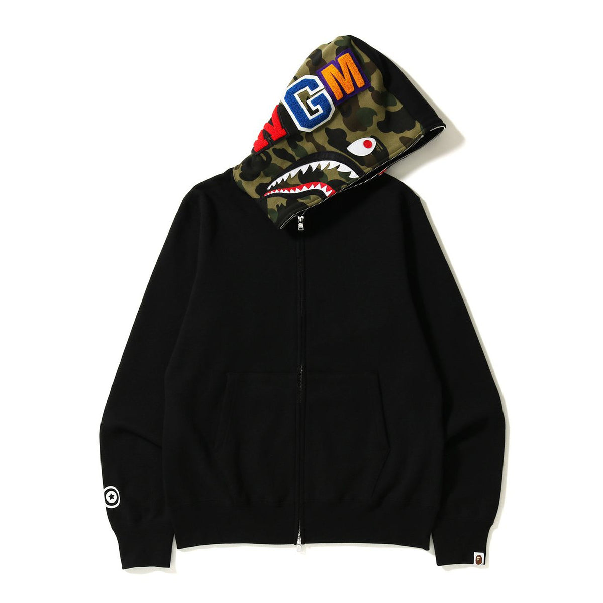 BAPE Black Camo Shark Zip Hoodie