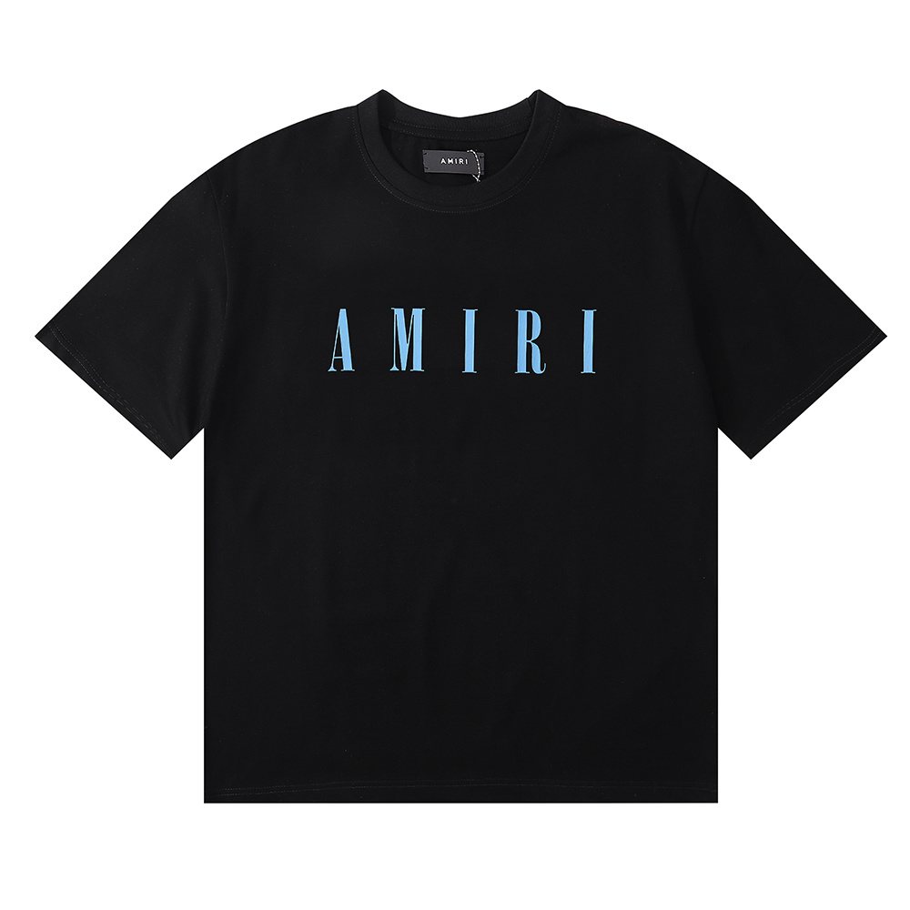 AMIRI Blue Wordmark Short-Sleeve T-Shirt