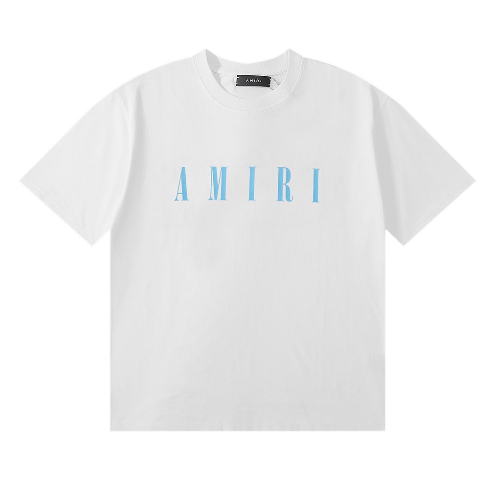 AMIRI Blue Wordmark Short-Sleeve T-Shirt