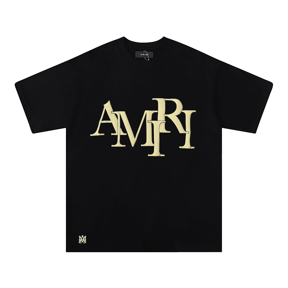 AMIRI Gold Wordmark Black Short-Sleeve T-Shirt