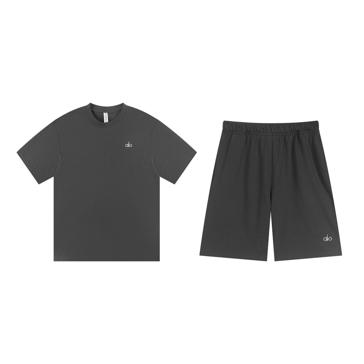 alo Solid Logo T-Shirt & Shorts Set