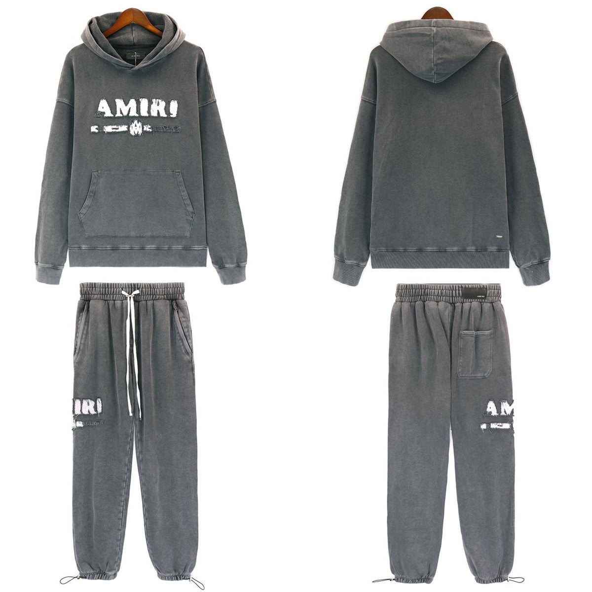 AMIRI Washed Dark Gray Graphic Hoodie