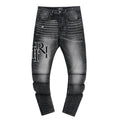AMIRI Washed Black Embroidered Jeans