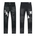 AMIRI Varsity Letter Appliqué Distressed Jeans