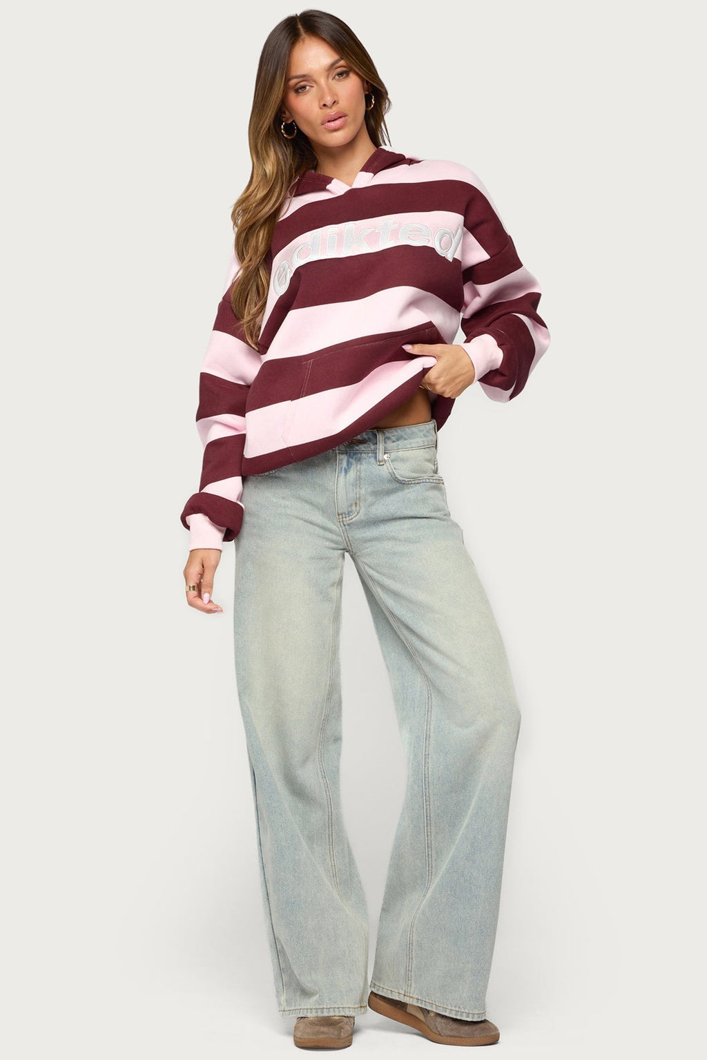Edikted Striped Hoodie