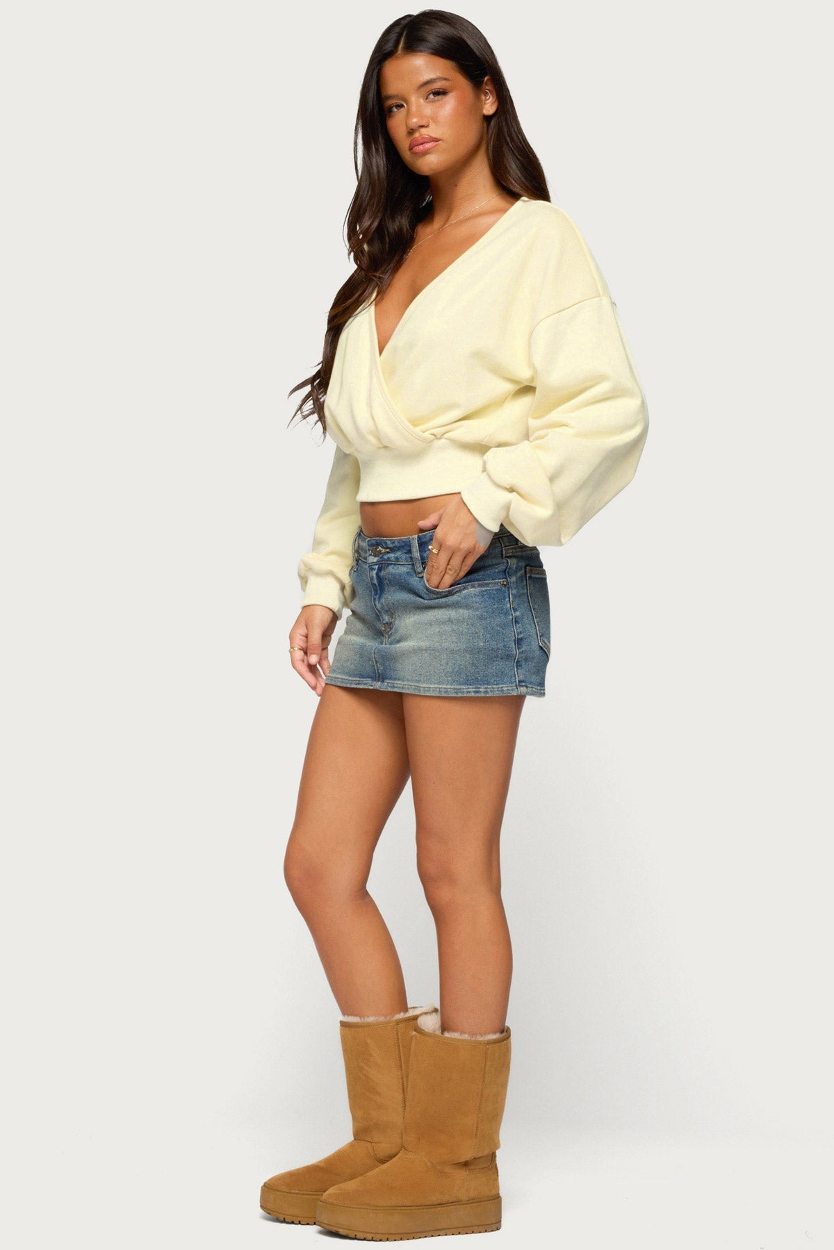Narli Wrap Cropped Sweatshirt
