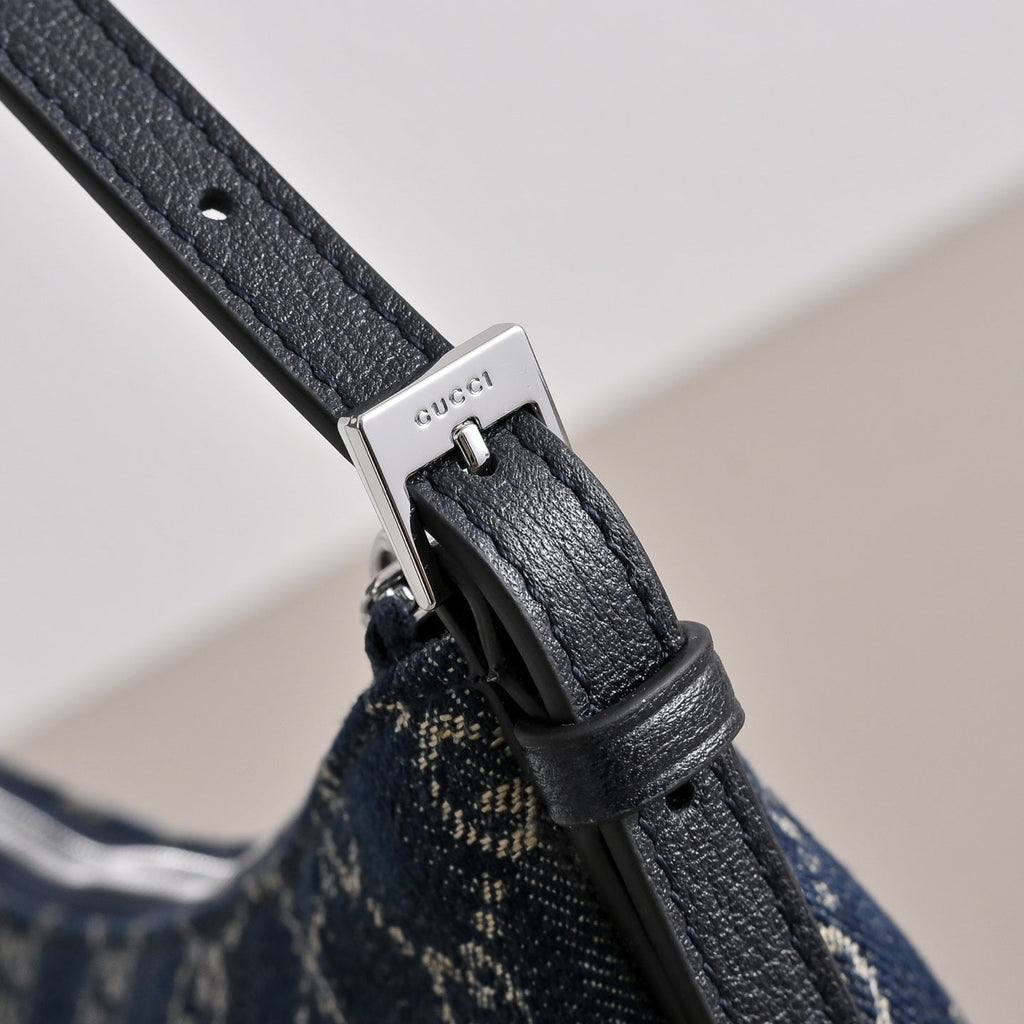 GUCCI Lady Lunetta Denim Shoulder Bag-874743
