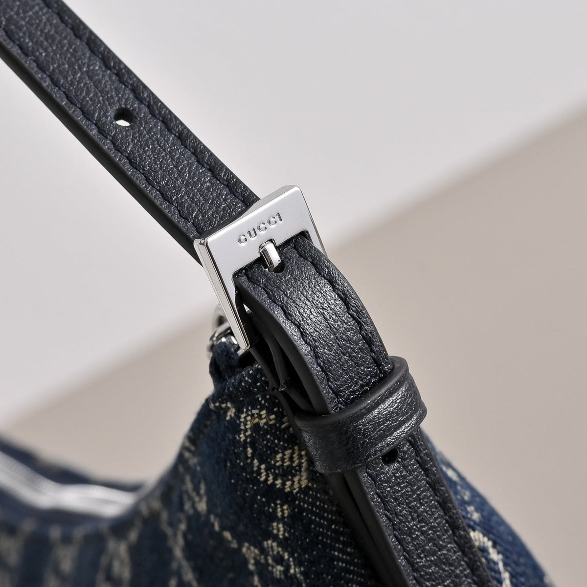 GUCCI Lady Lunetta Denim Shoulder Bag-874743