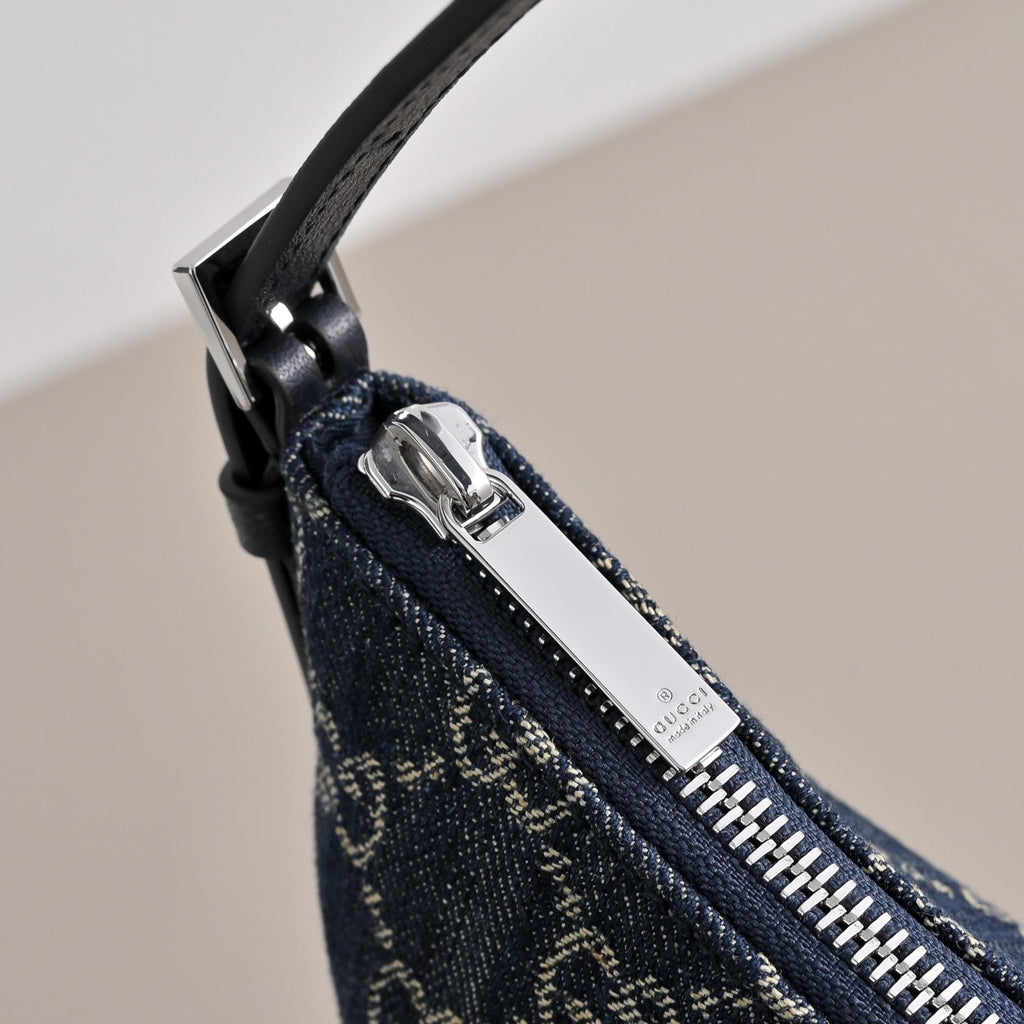 GUCCI Lady Lunetta Denim Shoulder Bag-874743