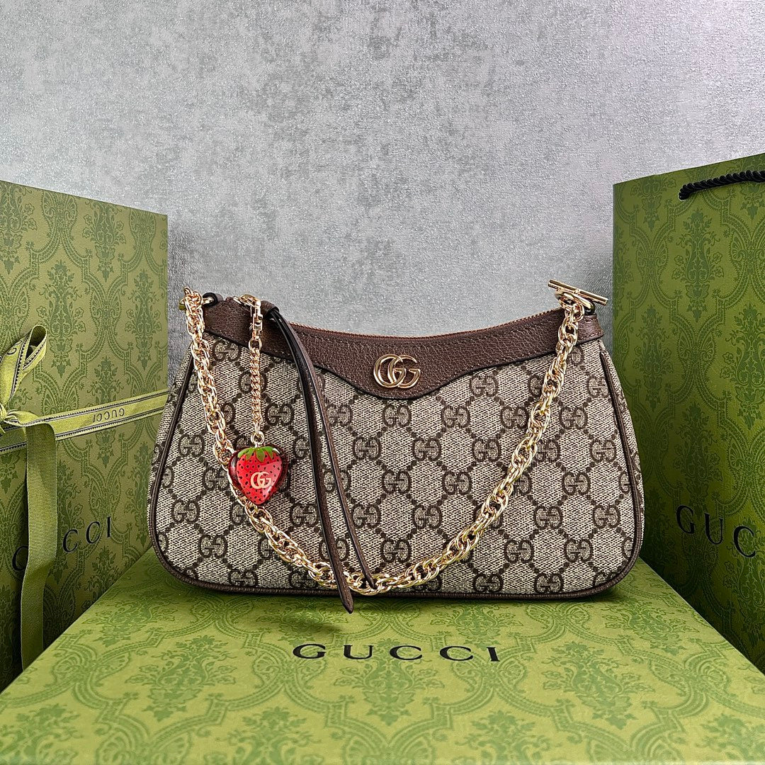 GUCCI Ophidia Strawberry Mini Shoulder Bag-735132