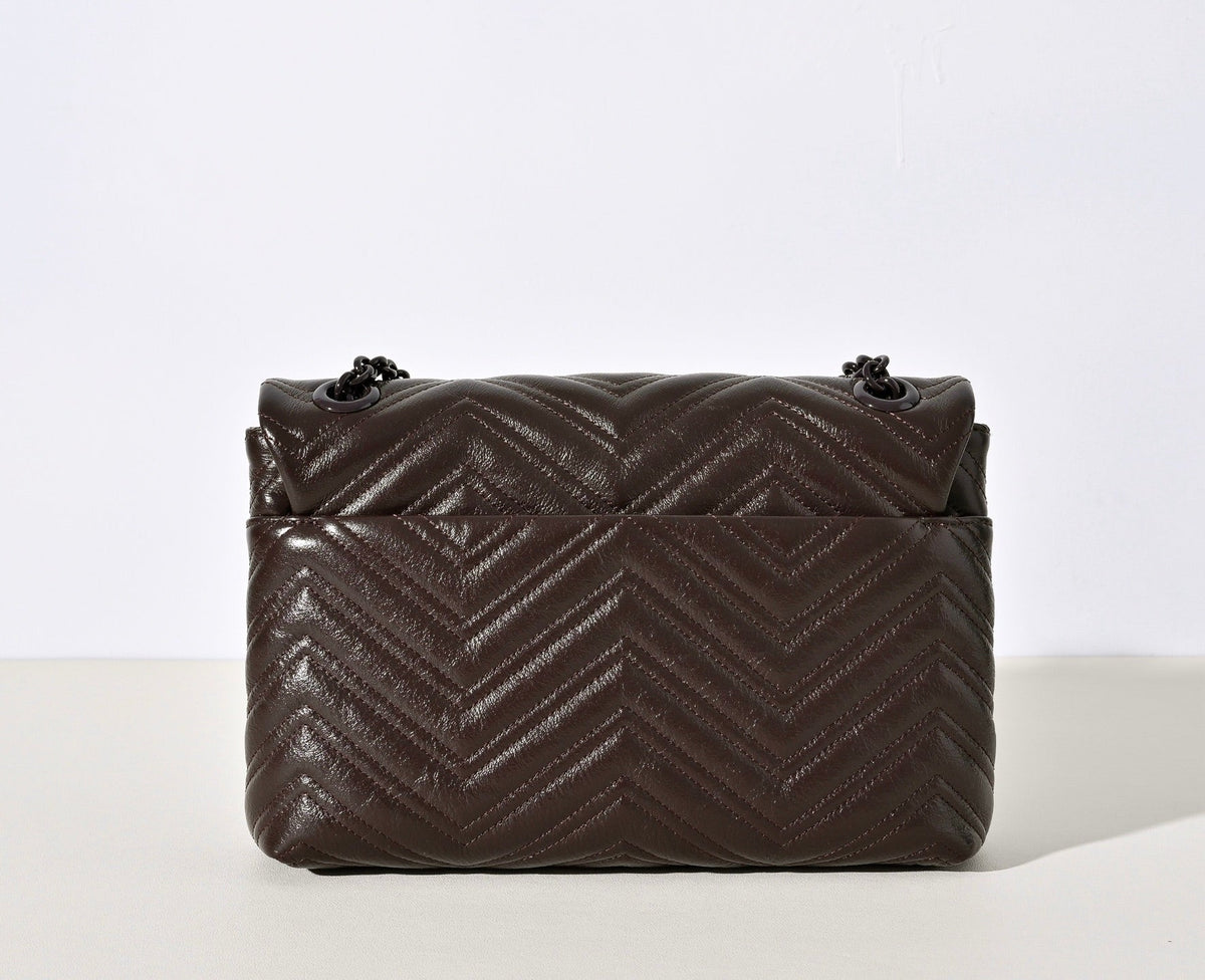 Gucci GG Marmont Pleated Calfskin Shoulder Bag-850676