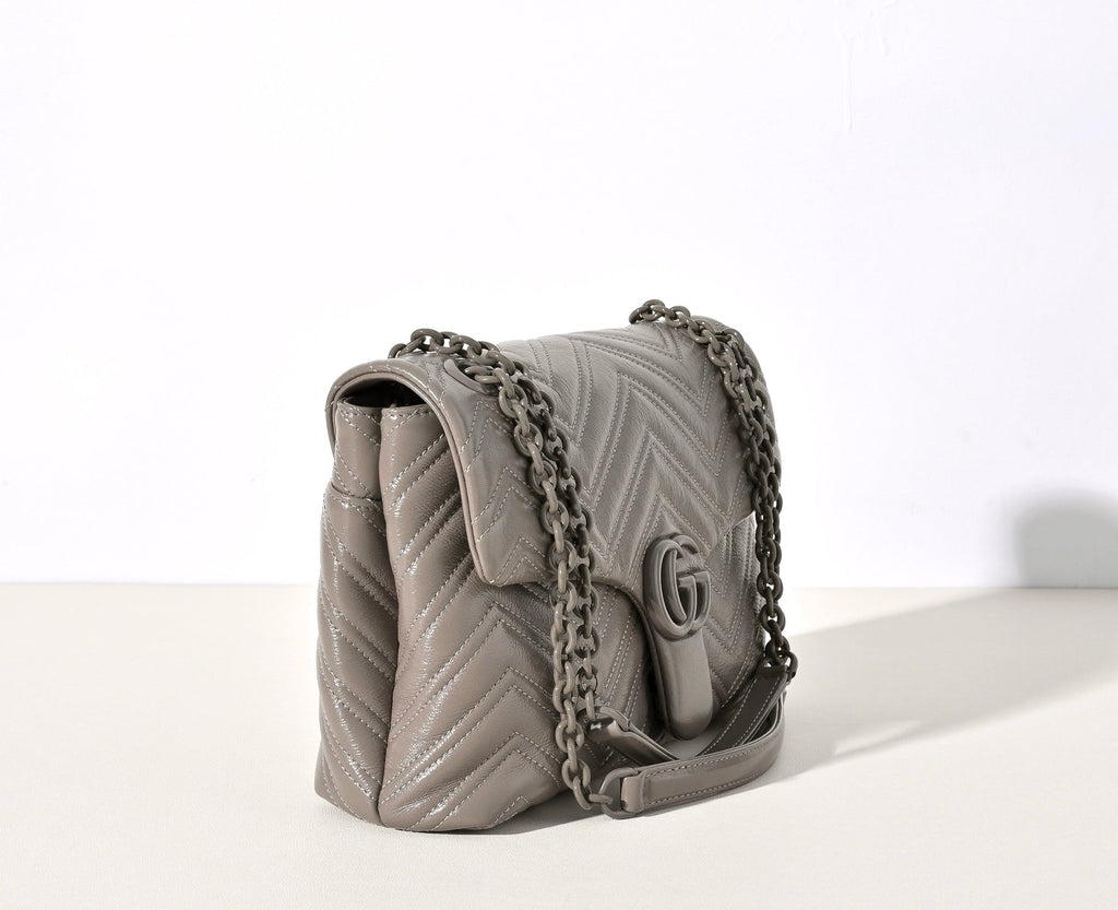 Gucci GG Marmont Pleated Calfskin Shoulder Bag-850676