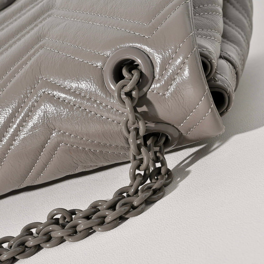 Gucci GG Marmont Pleated Calfskin Shoulder Bag-850676