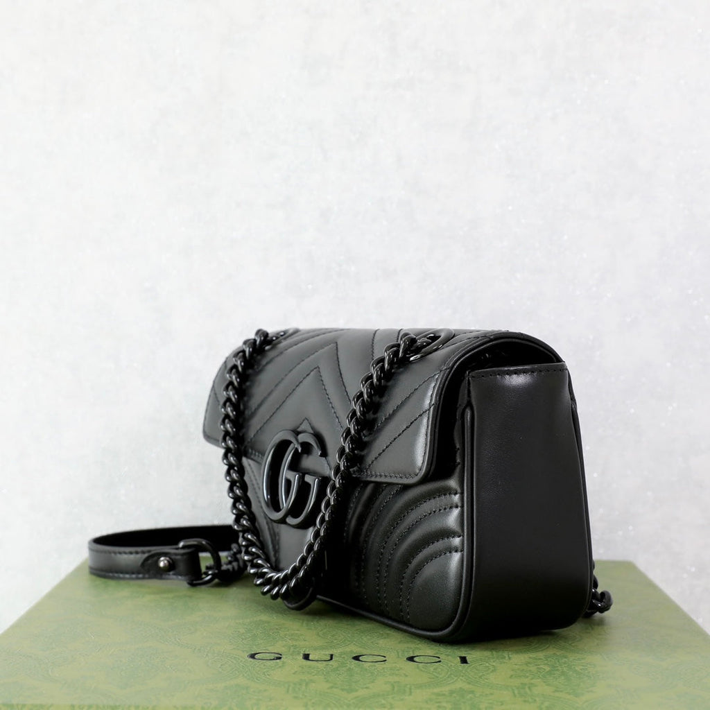 Gucci GG Marmont Black Matelassé Shoulder Bag-446744