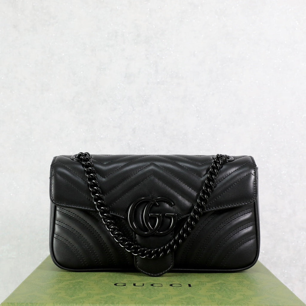 Gucci GG Marmont Black Leather Shoulder Bag-443497