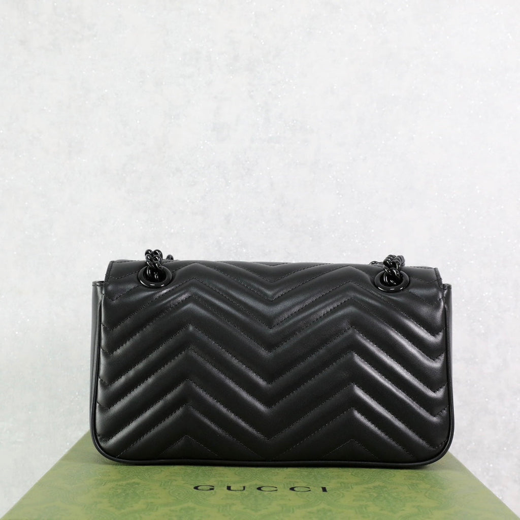 Gucci GG Marmont Black Leather Shoulder Bag-443497