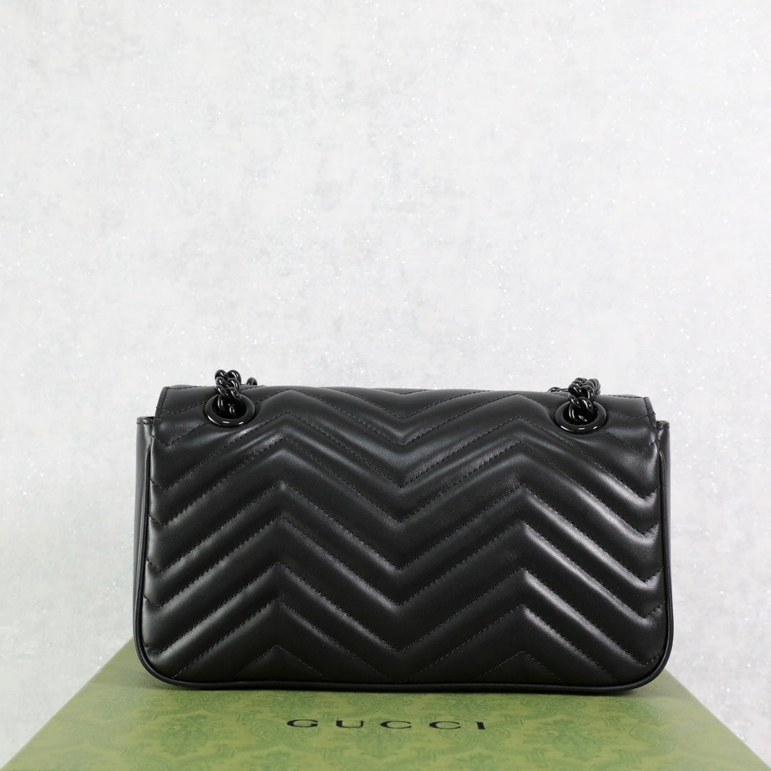 Gucci GG Marmont Black Leather Shoulder Bag-443497