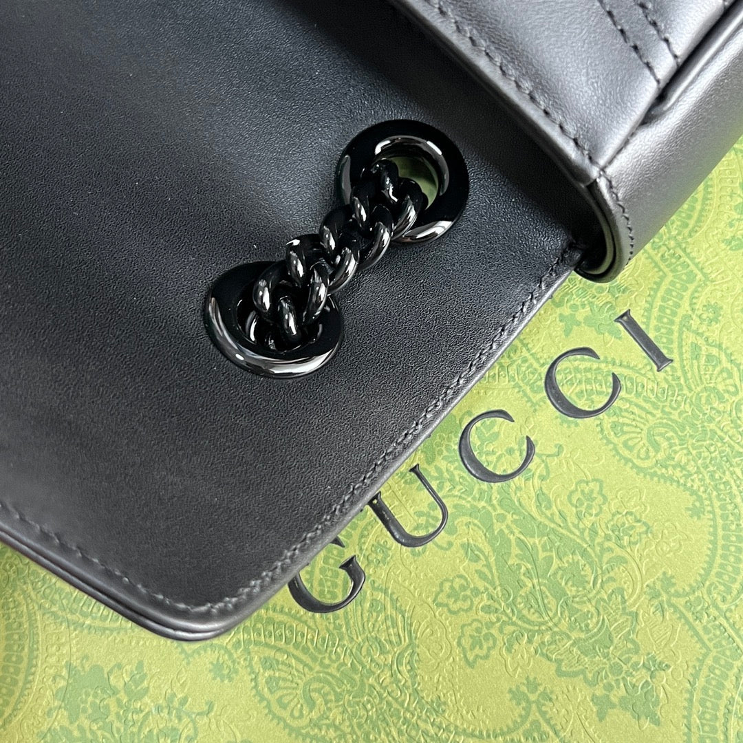 Gucci GG Marmont Black Leather Shoulder Bag-443497