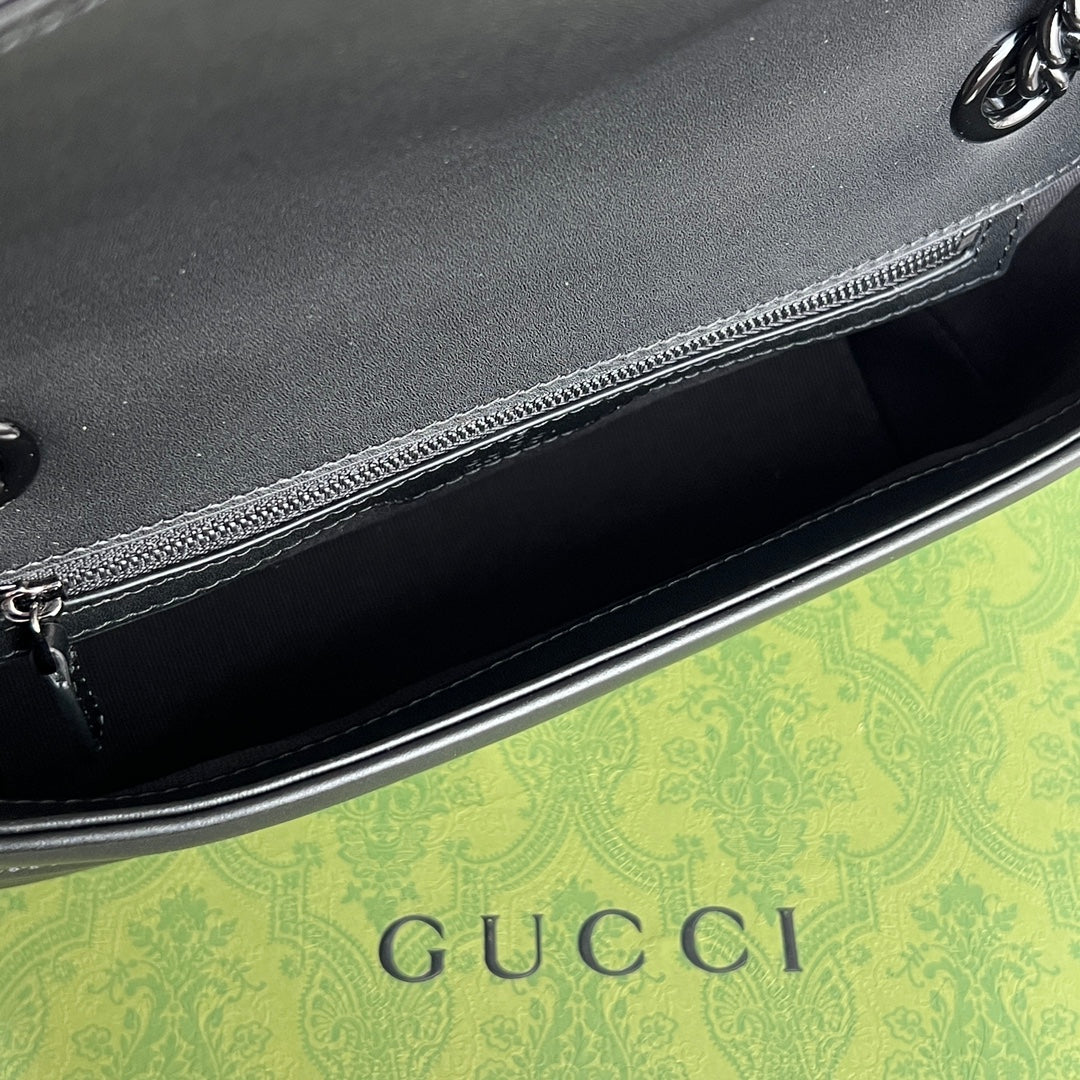 Gucci GG Marmont Black Leather Shoulder Bag-443497