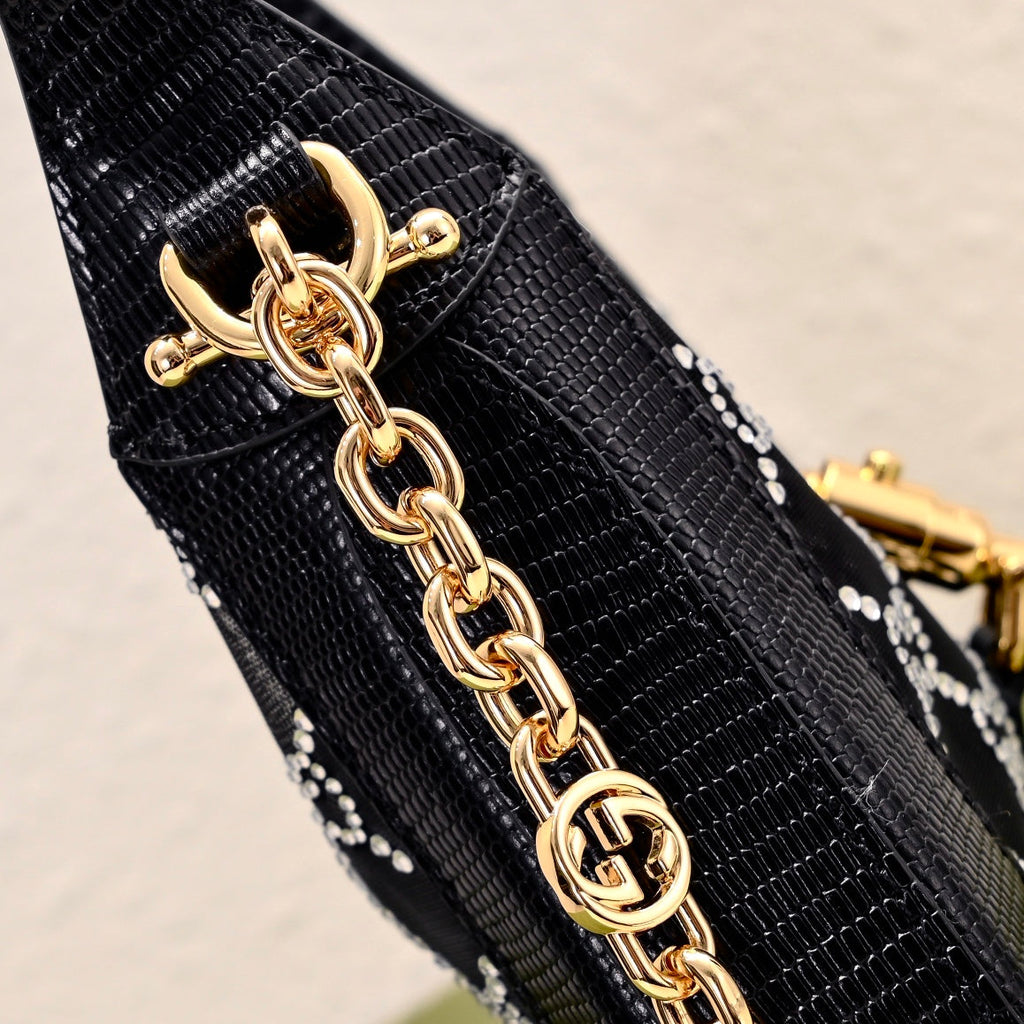 Gucci Jackie 1961 Black Crystal Shoulder Bag-677027