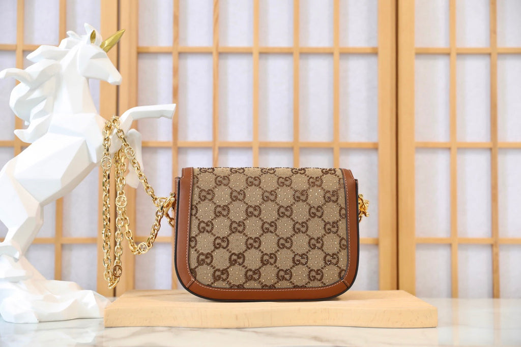 Gucci Horsebit 1955 Crystal Canvas Shoulder Bag-675801