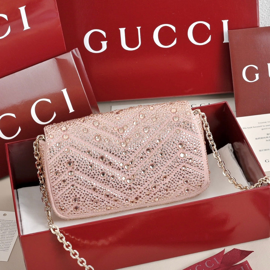 Gucci GG Marmont Crystal Mini Shoulder Bag-841290