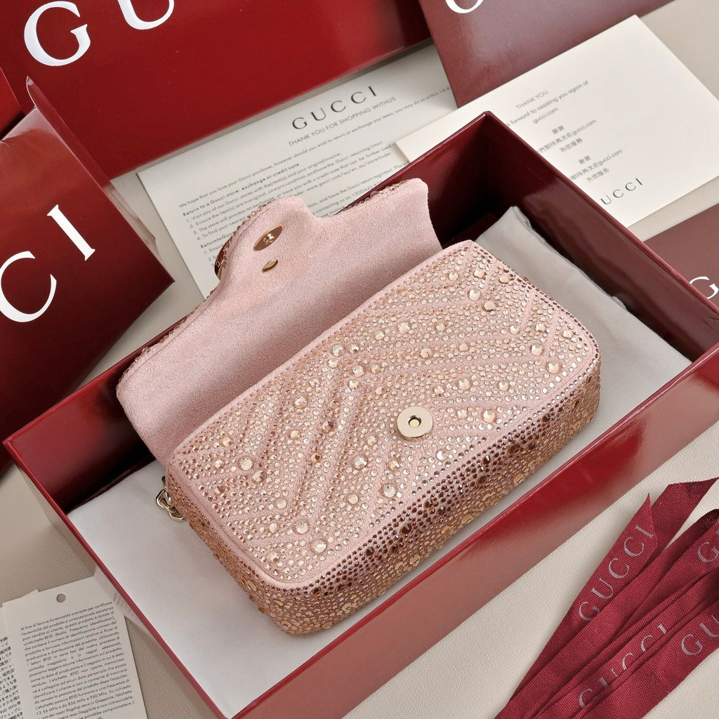 Gucci GG Marmont Crystal Mini Shoulder Bag-841290