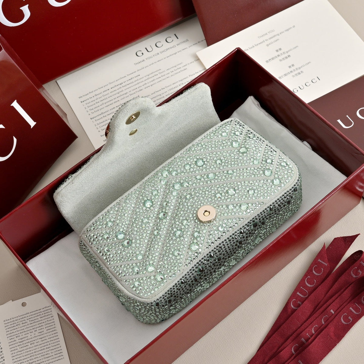 Gucci GG Marmont Crystal Mini Shoulder Bag-841290