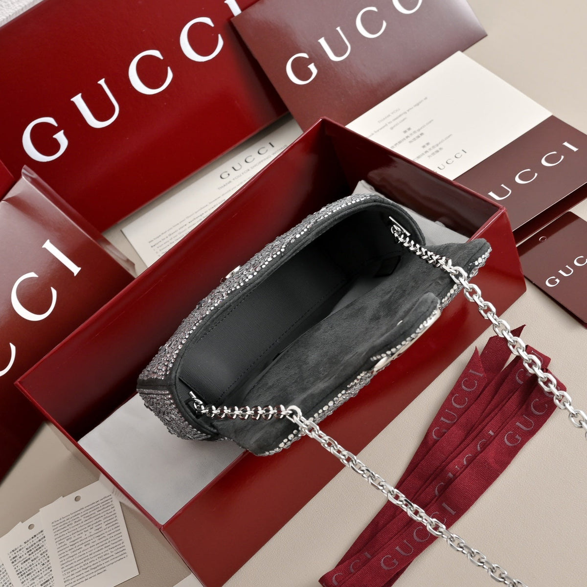Gucci GG Marmont Crystal Mini Shoulder Bag-841290